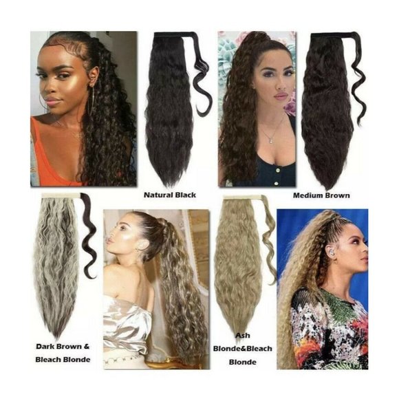 Ponytail Wrap Around Hair Piece Long Straight 22 Inch MMZ-22 Color 2 - Picture 12 of 12